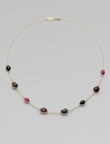 From the Modern Rock Candy® Collection. A delicately crafted design with beautiful, faceted semi-precious stones in lustrous 18k gold on a fine link chain. Ruby, garnet, onyx and rhodolite18k goldLength, about 16-18 adjustableLobster clasp closureImported 