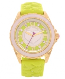 Citrus bursts and lovely details define this cheerful watch from Betsey Johnson.