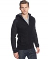 Keep your look together as you run your errands with this Calvin Klein faux hooded cardigan.