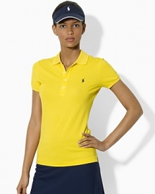 Designed for a stylish slim fit as part of Ralph Lauren's official US Open collection, this short-sleeved polo shirt channels preppy heritage and a sporty sensibility in lustrous stretch cotton mesh.