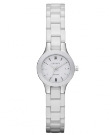 Structured and polished, these pristine watch from DKNY keeps your style fresh. Structured and polished, these pristine watch from DKNY keeps your style fresh.