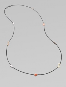 Dazzling stones accent some of the sweet charms on this delicate chain link design. 10K goldplated brassHematite, rhodium and palladium plated brassRose goldtone brassGlass stonesLength, about 35Spring ring closureImported Dazzling stones accent some of the sweet charms on this delicate chain link design. 10K goldplated brassHematite, rhodium and palladium plated brassRose goldtone brassGlass stonesLength, about 35Spring ring closureImported