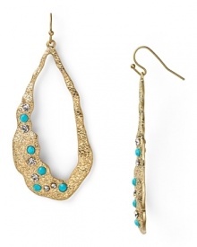 The dazzling drop and crystal accents of these textured earrings from Aqua makes a striking statement. This pair is sure to stand out from the in-crowd. The dazzling drop and crystal accents of these textured earrings from Aqua makes a striking statement. This pair is sure to stand out from the in-crowd.