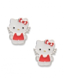 Cute and cool, this pair of Hello Kitty sterling silver stud earrings brings a whimsical touch to your personal style. Approximate drop: 1/2 inch. Cute and cool, this pair of Hello Kitty sterling silver stud earrings brings a whimsical touch to your personal style. Approximate drop: 1/2 inch.