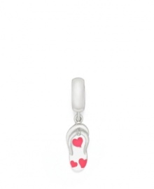 Three pink enamel hearts make the sterling silver flip-flop dangle charm even more fun. Donatella is a playful collection of charm bracelets and necklaces that can be personalized to suit your style! Available exclusively at Macy's.