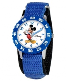 M-I-C-K-E-Y! Help your kids be on time with this fun Time Teacher watch from Disney. Featuring everyone's pal, Mickey Mouse, the hour and minute hands are clearly labeled for easy reading.