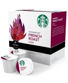 Cafe taste, homemade comfort. Sip on Starbucks' trademark flavor right in the comfort of your home with this smoky, light-bodied dark roast. The perfect sit-back-and-relax blend packs rich, intense gourmet goodness into every cup. Cafe taste, homemade comfort. Sip on Starbucks' trademark flavor right in the comfort of your home with this smoky, light-bodied dark roast. The perfect sit-back-and-relax blend packs rich, intense gourmet goodness into every cup.