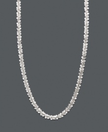 Nothing speaks to elegance more than a simple necklace chain. This faceted chain is set in 14k white gold. Approximate length: 20 inches. Nothing speaks to elegance more than a simple necklace chain. This faceted chain is set in 14k white gold. Approximate length: 20 inches.