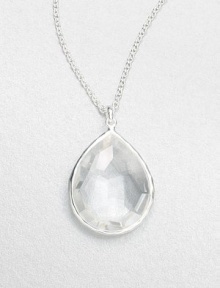 A single faceted teardrop sparkles on a thin sterling silver chain.Clear quartz Sterling silver Length, about 18 Pendant width, about ¾ Pendant length, about 1 Lobster clasp closure Imported A single faceted teardrop sparkles on a thin sterling silver chain.Clear quartz Sterling silver Length, about 18 Pendant width, about ¾ Pendant length, about 1 Lobster clasp closure Imported