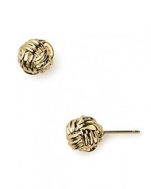 Nod to nautical chic with kate spade new york's gold-plated knot earrings. Whether by land or sea, these ship-shape studs come about with preppy staples.