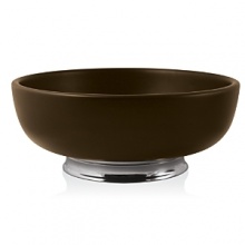 Large Revere bowl by Atticus. This very American collection brings a fresh twist to a classic tradition: the Revere bowl originated by famed silversmith Paul Revere. The rich and beautiful espresso-colored hevea woodgrain and signature Revere motif aluminum accents make the Revere collection as stylish and simple as it is versatile. Large Revere bowl by Atticus. This very American collection brings a fresh twist to a classic tradition: the Revere bowl originated by famed silversmith Paul Revere. The rich and beautiful espresso-colored hevea woodgrain and signature Revere motif aluminum accents make the Revere collection as stylish and simple as it is versatile.