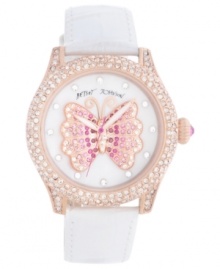 Spread your wings with the beautiful color on this Betsey Johnson watch. Spread your wings with the beautiful color on this Betsey Johnson watch.