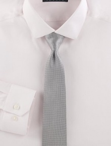 Textured dot pattern, pared in width to balance the cut of modern suits and jackets..SilkDry cleanMade in USA Textured dot pattern, pared in width to balance the cut of modern suits and jackets..SilkDry cleanMade in USA