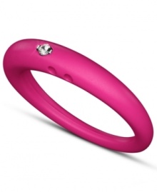 Stackable style with a hint of sparkle! DUEPUNTI's unique ring is crafted from fuchsia-hued silicone with a round-cut diamond accent. Set in sterling silver. Ring Size Small (4-6), Medium (6-1/2-8) and Large (8-1/2-10) Stackable style with a hint of sparkle! DUEPUNTI's unique ring is crafted from fuchsia-hued silicone with a round-cut diamond accent. Set in sterling silver. Ring Size Small (4-6), Medium (6-1/2-8) and Large (8-1/2-10)