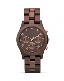 Opt for a piece of designer arm candy. In this season's must-have shade, MARC BY MARC JACOBS' chocolate brown chronograph is a sweet way to update your look. Opt for a piece of designer arm candy. In this season's must-have shade, MARC BY MARC JACOBS' chocolate brown chronograph is a sweet way to update your look.