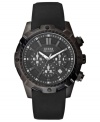 Lend a look of bold adventure with this masculine watch from GUESS.