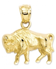 Perfect for the Buffalo Bills fan - this diamond-cut buffalo charm adds a perfect touch to any charm bracelet or necklace. Crafted in 14k gold. Chain not included. Approximate length: 3/4 inch. Approximate width: 3/5 inch.