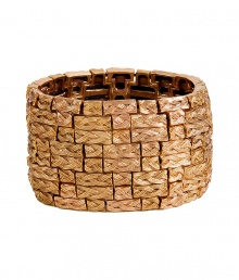Channel the sophisticated side of the seventies with this chic cuff from cult-favorite Parisian jewelry designer Philippe Audibert - Slip-on cuff with gold-tone stacked braid-detailed inlay - Style with a blouse and slim jeans for day and a sleek cocktail dress for evening Channel the sophisticated side of the seventies with this chic cuff from cult-favorite Parisian jewelry designer Philippe Audibert - Slip-on cuff with gold-tone stacked braid-detailed inlay - Style with a blouse and slim jeans for day and a sleek cocktail dress for evening
