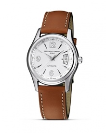 Introducing Frédérique Constant Junior®. Why wait? Give him his first Swiss Watch now. It's a unique collection of fine Swiss watches for the younger generation. The collection is built around automatic and quartz movements. Quartz calibration. With stainless steel case, silver dial and brown leather strap. Side date window. Made in Geneva, Switzerland. Introducing Frédérique Constant Junior®. Why wait? Give him his first Swiss Watch now. It's a unique collection of fine Swiss watches for the younger generation. The collection is built around automatic and quartz movements. Quartz calibration. With stainless steel case, silver dial and brown leather strap. Side date window. Made in Geneva, Switzerland.