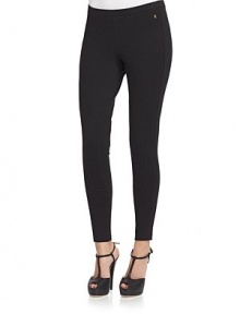 THE LOOKNarrow elastic waistbandSlim fitDecorative panelingTHE FITInseam, about 27½Rise, about 10THE MATERIAL58% rayon/30% nylon/12% spandexCARE & ORIGINDry cleanImportedModel shown is 5'9½ (165cm) wearing US size 4. THE LOOKNarrow elastic waistbandSlim fitDecorative panelingTHE FITInseam, about 27½Rise, about 10THE MATERIAL58% rayon/30% nylon/12% spandexCARE & ORIGINDry cleanImportedModel shown is 5'9½ (165cm) wearing US size 4.