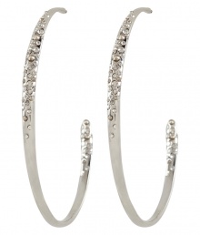 Add a stylish accent to any look with these crystal-embellished hoop earrings from modern jewelry master Alexis Bittar - Silver-tone hoops with crystal embellishment - Pair with a figure-hugging cocktail frock and heels or a boho-chic off-duty ensemble Add a stylish accent to any look with these crystal-embellished hoop earrings from modern jewelry master Alexis Bittar - Silver-tone hoops with crystal embellishment - Pair with a figure-hugging cocktail frock and heels or a boho-chic off-duty ensemble