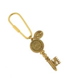 Keep yourself organized in saintly style. Vatican's key chain features an intricate filigree key featuring an engraving of the words, The Vatican Library Collection, and an oval-shaped charm featuring the Virgin Mary. Crafted in gold tone mixed metal. Approximate length: 2-1/2 inches. Keep yourself organized in saintly style. Vatican's key chain features an intricate filigree key featuring an engraving of the words, The Vatican Library Collection, and an oval-shaped charm featuring the Virgin Mary. Crafted in gold tone mixed metal. Approximate length: 2-1/2 inches.
