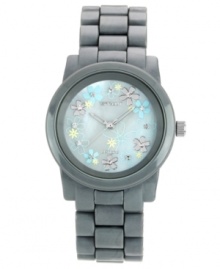 Give back to Mother Earth with this floral-topped, eco-friendly timepiece from Sprout. Made from natural materials, like corn resin and conflict-free diamonds, take the time to stop and smell the flowers.