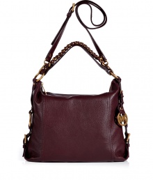 The classic hobo gets a style-centric twist with this supple leather and chain-detailed version from MICHAEL Michael Kors - Hobo shape, chain-detailed carrying handle, convertible shoulder strap, top zip closure, gold-tone logo charm, side detail with buckle and gold-tone ring hardware - The perfect bag for a casual night out or for brunch with the girls The classic hobo gets a style-centric twist with this supple leather and chain-detailed version from MICHAEL Michael Kors - Hobo shape, chain-detailed carrying handle, convertible shoulder strap, top zip closure, gold-tone logo charm, side detail with buckle and gold-tone ring hardware - The perfect bag for a casual night out or for brunch with the girls