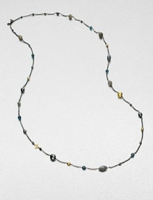 From the Bijoux Collection. Richly colored semi-precious stones in various colors and shapes mix with 18k gold beads on a delicate blackened sterling silver link chain. Hematite, labordarite, grey moonstone and blue topaz18k goldBlackened sterling silverLength, about 40Toggle closureImported From the Bijoux Collection. Richly colored semi-precious stones in various colors and shapes mix with 18k gold beads on a delicate blackened sterling silver link chain. Hematite, labordarite, grey moonstone and blue topaz18k goldBlackened sterling silverLength, about 40Toggle closureImported