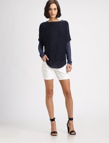 Textured linen knit, soft and slouchy in a versatile boatneck pullover.BoatneckDropped shouldersShort sleevesAbout 27 from shoulder to hemLinenDry cleanImportedModel shown is 5'10 (177cm) wearing US size Small. Textured linen knit, soft and slouchy in a versatile boatneck pullover.BoatneckDropped shouldersShort sleevesAbout 27 from shoulder to hemLinenDry cleanImportedModel shown is 5'10 (177cm) wearing US size Small.