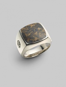 EXCLUSIVELY AT SAKS. From the Exotic Stone Collection. The rustic richness of a bronzite inlay, within a bold band of sterling silver.DY logo in shank Imported EXCLUSIVELY AT SAKS. From the Exotic Stone Collection. The rustic richness of a bronzite inlay, within a bold band of sterling silver.DY logo in shank Imported