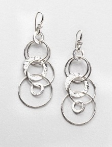 A captivating sterling silver style comprised of flat, hammered links and cylindrical, hammered links in a long, cascade design. Sterling silverDrop, about 2.5Hook backImported A captivating sterling silver style comprised of flat, hammered links and cylindrical, hammered links in a long, cascade design. Sterling silverDrop, about 2.5Hook backImported