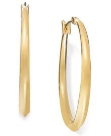 A shining example of timeless style, by Charter Club. These lustrous hoop earrings catch looks with a shiny finish. Crafted in gold tone mixed metal. Approximate diameter: 1-3/8 inches.