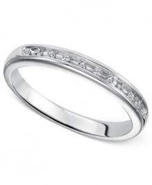 Make a special moment even more so with this engagement band. It's crafted in sterling silver with round-cut diamond accents adding a lustrous touch. Size 5, 5-1/2, 6, 6-1/2, 7, 7-1/2 and 8. Make a special moment even more so with this engagement band. It's crafted in sterling silver with round-cut diamond accents adding a lustrous touch. Size 5, 5-1/2, 6, 6-1/2, 7, 7-1/2 and 8.