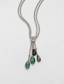 From the Bijoux Collection. An elegant mix of semi-precious stones accented with radiant 18k gold on two rows of sleek, sterling silver box link chains. Malachite, green onyx and hematiteSterling silver18k goldLength, about 18Toggle closureImported From the Bijoux Collection. An elegant mix of semi-precious stones accented with radiant 18k gold on two rows of sleek, sterling silver box link chains. Malachite, green onyx and hematiteSterling silver18k goldLength, about 18Toggle closureImported