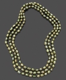 A touch of natural beauty for any outfit, this necklace features green cultured freshwater pearls (7-8mm). Approximate length: 64 inches. A touch of natural beauty for any outfit, this necklace features green cultured freshwater pearls (7-8mm). Approximate length: 64 inches.