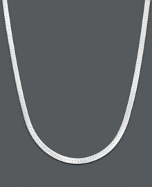 Elevate your style with a chic layer for your neckline. Necklace features a flat herringbone chain crafted in 14k white gold. Approximate length: 20 inches. Approximate width: 1.25 mm. Elevate your style with a chic layer for your neckline. Necklace features a flat herringbone chain crafted in 14k white gold. Approximate length: 20 inches. Approximate width: 1.25 mm.