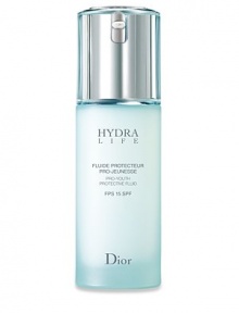 This light and fluid hydrating treatment moisturizes and protects the skin, while providing SPF 15 protection. Hydra Life Pro-Youth Protective Fluid SPF 15 provides long lasting hydration and instantly plumps the skin for a radiant finish. 1.7 oz. This light and fluid hydrating treatment moisturizes and protects the skin, while providing SPF 15 protection. Hydra Life Pro-Youth Protective Fluid SPF 15 provides long lasting hydration and instantly plumps the skin for a radiant finish. 1.7 oz.