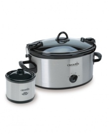 Slow your day down and make an addition to the kitchen that changes the way you cook. Indulge in the genius of a stainless steel slow cooker that takes charges of masterful meals and delightful dishes while you're out and about. Three heat settings, a secure lockdown lid and the Little Dipper Warmer, which brings dips and sauces to the perfect temperatures, give you the versatility you need to prep and serve when and where you want. 3-year limited warranty. Model SCCPVL603-S. Slow your day down and make an addition to the kitchen that changes the way you cook. Indulge in the genius of a stainless steel slow cooker that takes charges of masterful meals and delightful dishes while you're out and about. Three heat settings, a secure lockdown lid and the Little Dipper Warmer, which brings dips and sauces to the perfect temperatures, give you the versatility you need to prep and serve when and where you want. 3-year limited warranty. Model SCCPVL603-S.