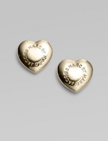 Gleaming and graceful, these domed hearts are etched with the designer's signature.Palladium and rhodium-plated brass Width, about ½ Sterling silver post back Imported Gleaming and graceful, these domed hearts are etched with the designer's signature.Palladium and rhodium-plated brass Width, about ½ Sterling silver post back Imported