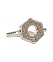 Quirky yet chic, this bolt-shaped ring from Marc by Marc Jacobs is the perfect outfit topper - Small silver-tone brass bolt charm ring with logo - Style with a casual ensemble or an early evening cocktail look