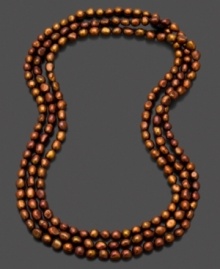 Wrap this fiery strand of bright chocolate freshwater pearls (7-8 mm) around for an eye-catching touch. Approximate length: 64 inches. Wrap this fiery strand of bright chocolate freshwater pearls (7-8 mm) around for an eye-catching touch. Approximate length: 64 inches.