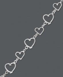 Accent your look with lovable links. This chic style by Giani Bernini features open-cut hearts in sterling silver. Approximate length: 7-1/2 inches. Accent your look with lovable links. This chic style by Giani Bernini features open-cut hearts in sterling silver. Approximate length: 7-1/2 inches.