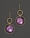 Round rosecut amethyst briolettes add rich sparkle to 14K yellow gold. By Nancy B.