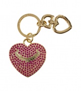 Inject a dose of glamour into every look with Juicy Coutures pave encrusted heart charm key chain, perfect for carrying your keys or clipping onto handbags for a covetable finish - Engraved logo, key ring with heart key clip attached - Perfect for giving as a gift!