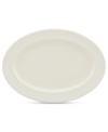 Elegance comes easy with the large Fair Harbor oval platter. Durable stoneware in a milky white hue is half glazed, half matte and totally timeless. From the kate spade new york dinnerware collection.