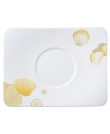 Bright and sunny, the Modern Grace Peonia saucer flowers in yellow, platinum and gold. A fresh shape rendered in Villeroy & Boch china creates a distinct table setting for contemporary dining. Bright and sunny, the Modern Grace Peonia saucer flowers in yellow, platinum and gold. A fresh shape rendered in Villeroy & Boch china creates a distinct table setting for contemporary dining.