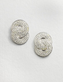 EXCLUSIVELY AT SAKS. This sparkling piece features two interlocking circles. CrystalsRhodium-plated brassSize, about .62Surgical steel post backImported EXCLUSIVELY AT SAKS. This sparkling piece features two interlocking circles. CrystalsRhodium-plated brassSize, about .62Surgical steel post backImported