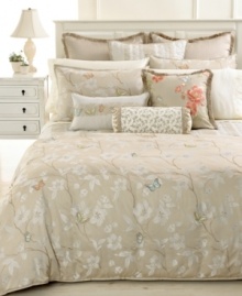 This nature-inspired Mariposa quilted sham from Martha Stewart Collection adds a layer of understated elegance with its muted floral landscape. This nature-inspired Mariposa quilted sham from Martha Stewart Collection adds a layer of understated elegance with its muted floral landscape.
