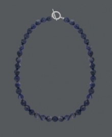 Add pop to your look with fresh bubbles of color. Necklace by Avalonia Road features round sodalite beads (10 mm) and a sterling silver toggle clasp. Approximate length: 18 inches. Add pop to your look with fresh bubbles of color. Necklace by Avalonia Road features round sodalite beads (10 mm) and a sterling silver toggle clasp. Approximate length: 18 inches.